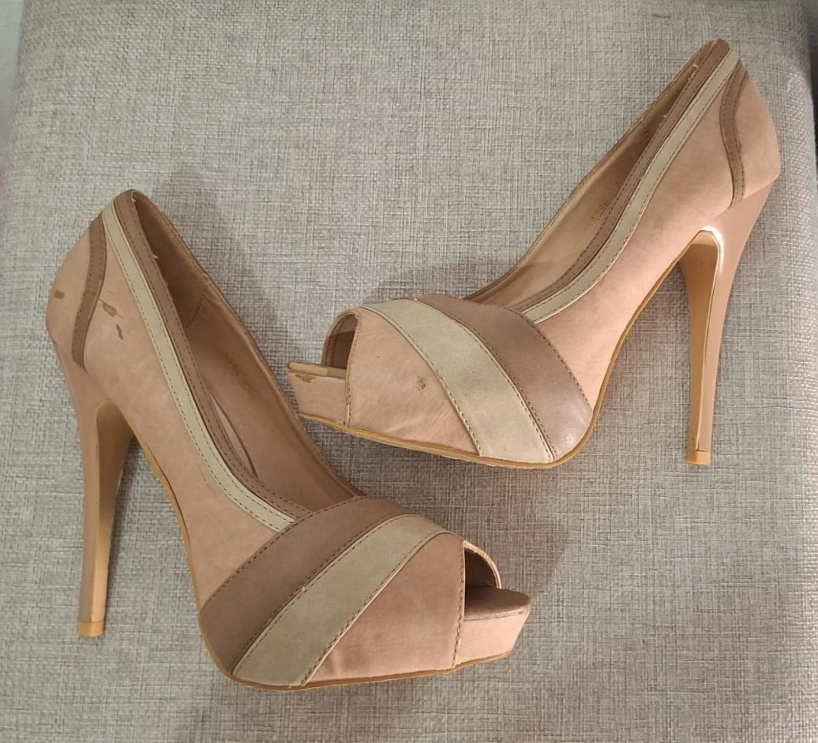 Beige/Nude Peep Toe Heels limit edition Y2K – photo 6